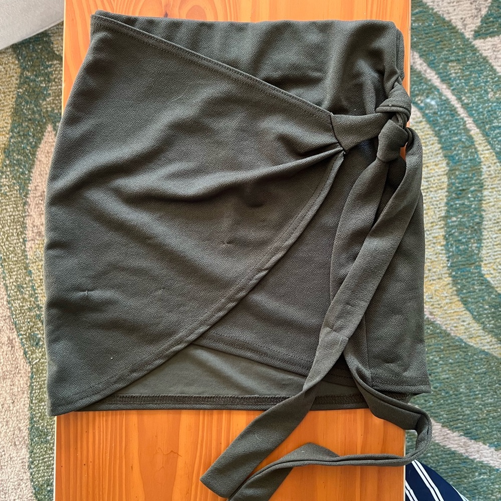 Olive Green Wrap Skirt